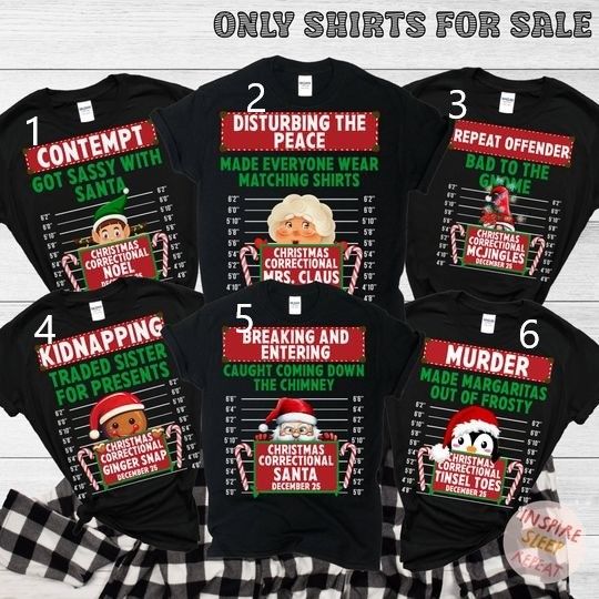 Family Christmas Shirt, Group Matching Christmas outfits,  Funny Inmate Christmas Party Tees, Matching Family Christmas Shirts,  Inmate Tees