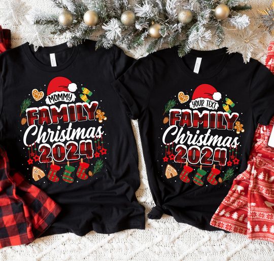 Custom Family Christmas 2024 Shirt, Funny Family Christmas Tshirt, 2024 Tee,Family Christmas Santa Tee,Custom Family  Matching