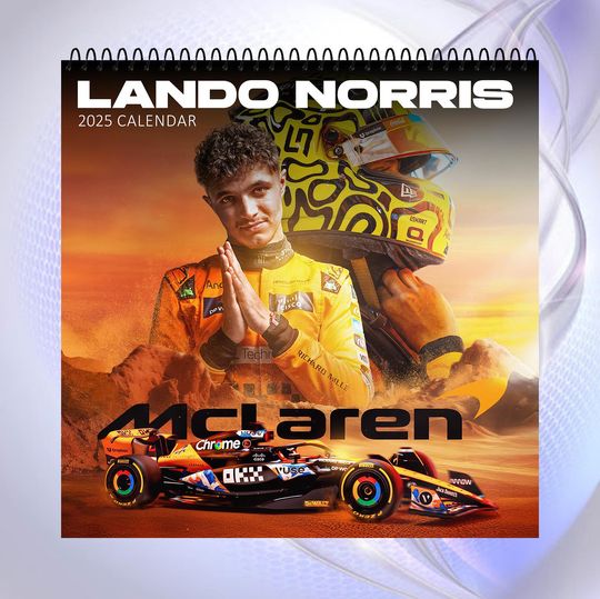 Lando Norris Calendar 2025, Idol Calendar, Yearly Calendar, Custom Photos Calendar, 12 Month Photos Calendar