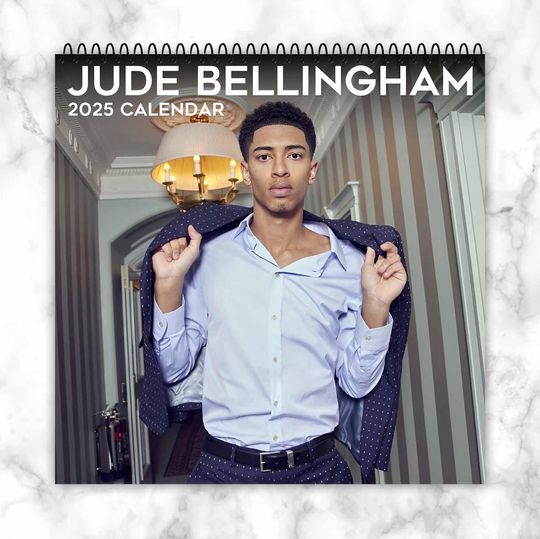 Jude Bellingham Calendar 2025, Idol Calendar, Yearly Calendar, Custom Photos Calendar, 12 Month Photos Calendar