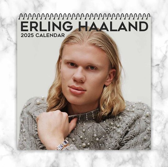 Erling Haaland Calendar 2025, Idol Calendar, Yearly Calendar, Custom Photos Calendar, 12 Month Photos Calendar