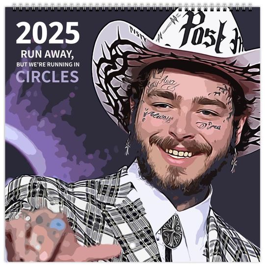 Post Malone, 2025 Wall Calendar, 12 Month Calendar, Music Wall Art, Celebrity Merch, Music Poster, Music Gift, F-1 Trillion, Austin