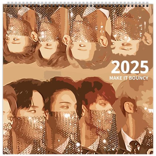 ATEEZ, 2025 Wall Calendar, Student Planner, 12 Month Calendar, ATINY, K-Pop Merch, San, Music Wall Art, Seong Haw, Yunho, K-pop Gift