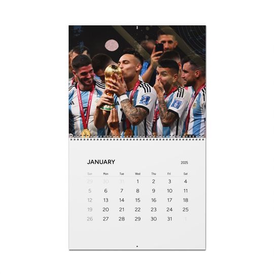 Soccer Champions Wall Calendars (2025) - Messi & Argentina Team, World Cup Copa America Winners, Sports Fan Gift, Football Calendar 2025