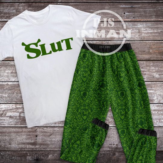 Shrek Pajamas Set, Shrek Personalized Family Pajamas, Shrek Family Christmas Pajamas Set.