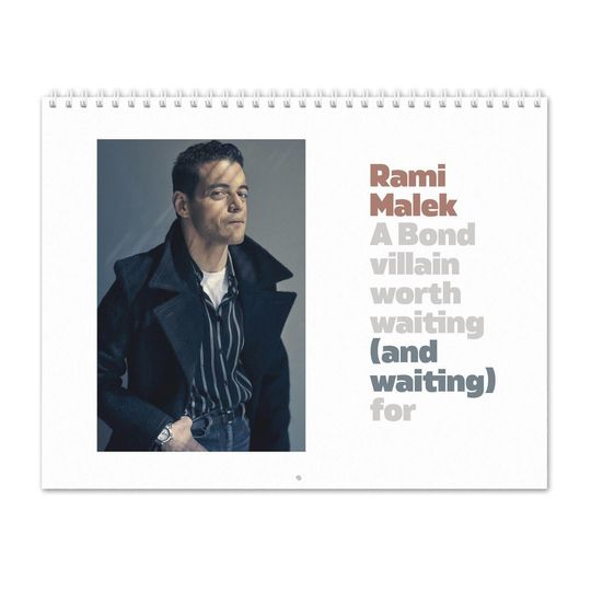 Rami Malek - No Matter What - 2025 Wall Calendar, Celebrity Wall Calendar 2025, Best Gift For Christmas, New Year