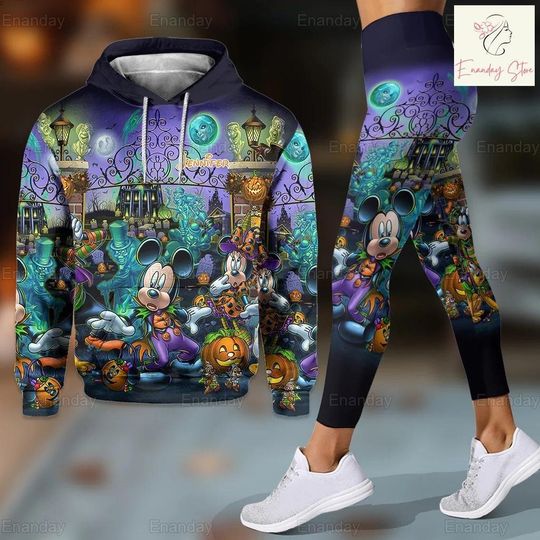 Halloween Custom Mickey Hoodie, Mickey And Friends Haunted Mansion Shirt, Disneyland Leggings, Hitchhiking Ghosts, Horror Characters
