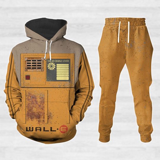 Wall-E Cosplay Hoodie Jogger, Fictional Galaxy Robot 3D Hoodie, Pixar Cartoon Costume For Group Hoodie, Christmas Gift