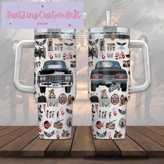 Supernatural 40oz Tumbler, Winchester Brother Tumbler, Supernatural Movie Tumbler Cup, Sam Winchester Tumbler, Dean Winchester Tumbler