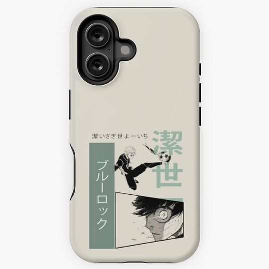 Blue Lock Yoichi Isagi + Seishiro Nagi (Black/Green) iPhone Case