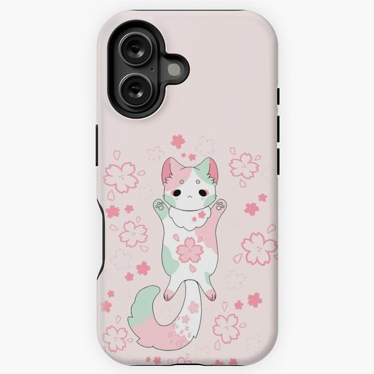 Sakura Flower Kawaii Neko iPhone Case