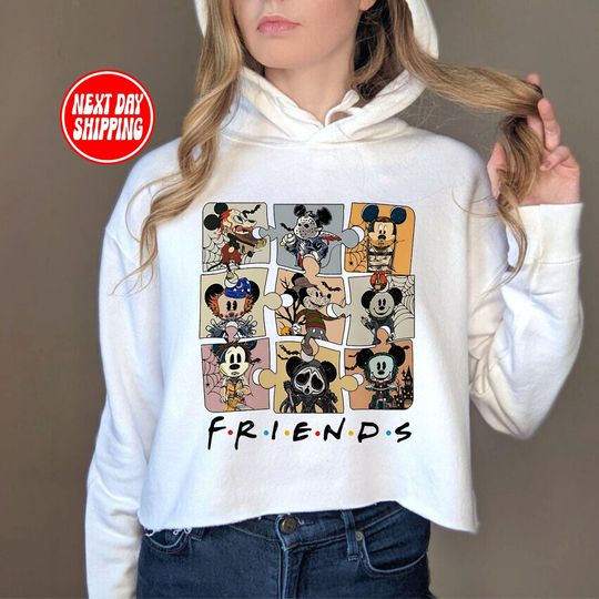 Disney Mickey And Friends Crop Hoodie, Disney Family Crop Hoodie, Disney Friends Crop Hoodie, Cute Disney Friends Crop Hoodie