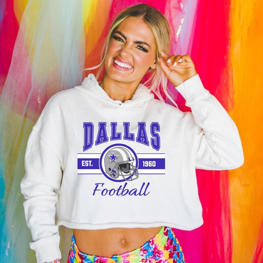 Dallas Womens Crop Top Hoodie football, Dallas Football hoodie, Dallas Fans gift