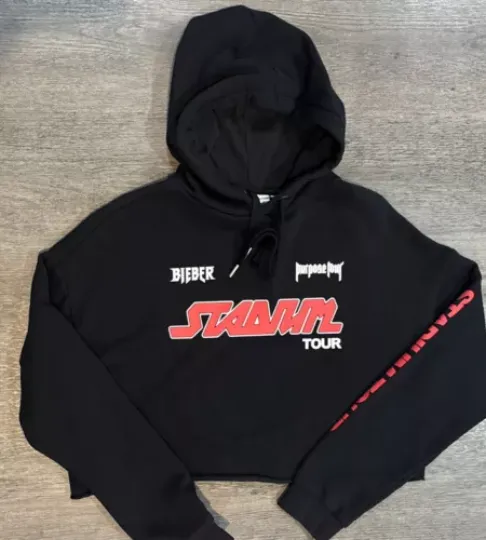 Justin Bieber Purpose Stadium Tour Crop Top Hoodie
