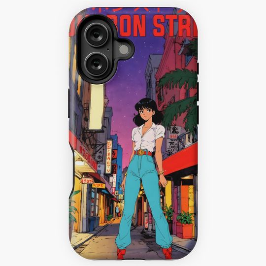 Bourbon Street New Orleans USA Retro Anime Girl 80s Vintage Travel iPhone Case