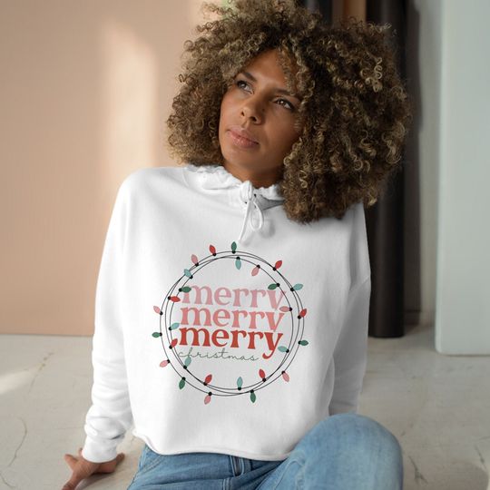 Christmas Crop Top, Hoodie, Cute Merry Christmas Hoodie, Christmas gift, Cute Christmas Hoodie