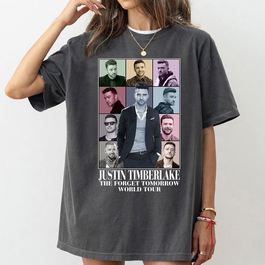 Discover Vintage Justin Timberlake 2024 Tour Shirt, Forget Tomorrow World Tour Shirt, Gift For Fan Clothing