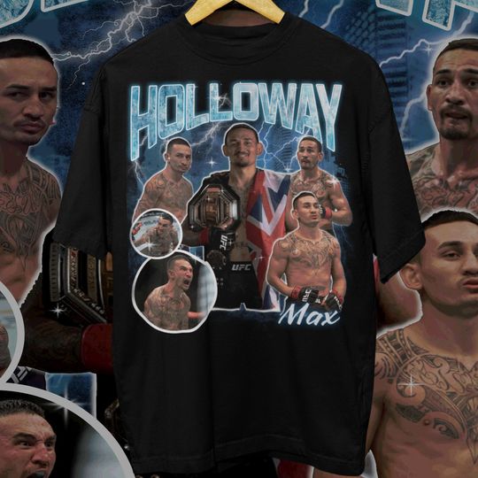 Limited Retro Max Holloway High Quality T Shirt UFC Fan Blessed Custom Vintage Max Holloway Bootleg Shirt Unisex T-Shirt Retro MMA Tshirt