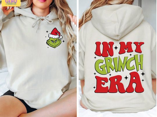 In My funny character Era  Christmas Hoodie and Sweatshirt, funny character Era two sided Sweatshirt, Merry Grin Sweater, Retro Merry Christmas Hoodie