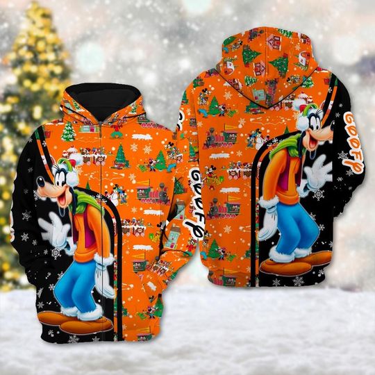 Goofy Christmas Sweatshirt, Mickey Mouse Friend 3D Xmas Holiday Hoodie, Christmas Cartoon Character 3D Sweater, Magic Kingdom Shirt