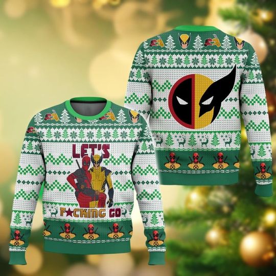 Christmas Deadpool And Wolverine Sweater, Let's F.ucking You Shirt, Family Sweater, Funny Superhero Holiday Sweater, Xmas Party Gifts