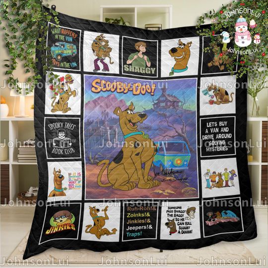Scooby Doo Christmas Vintage Quilt Blanket, Scooby Doo Cozy Quilt Blanket, Christmas Bedding Blanket, Christmas Bedding Blanket, Home Decor