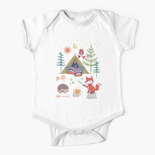 Woodland Animals Campout Baby One-Piece