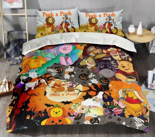 Winnie The Pooh Peek A Boo Or A Pooh In Halloween Bedding Set