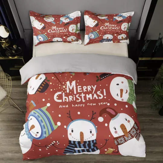 3D Christmas Snowman Bedding Set | Christmas Gift | Christmas Decor