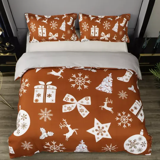 3D Christmas Elements Bedding Set | Christmas Gift | Christmas Decor