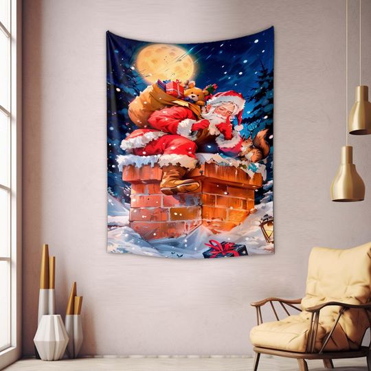 Xmas Tapestry, Christmas Tapestry Decor, Xmas Wall Decor Art, Christmas wall hanging, holiday tapestry, Christmas decor, Christmas wall art,