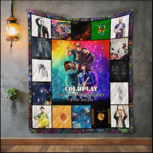 Coldplay Anniversary Fleece Blanket | Music Lover Gift | Music Tour Merch
