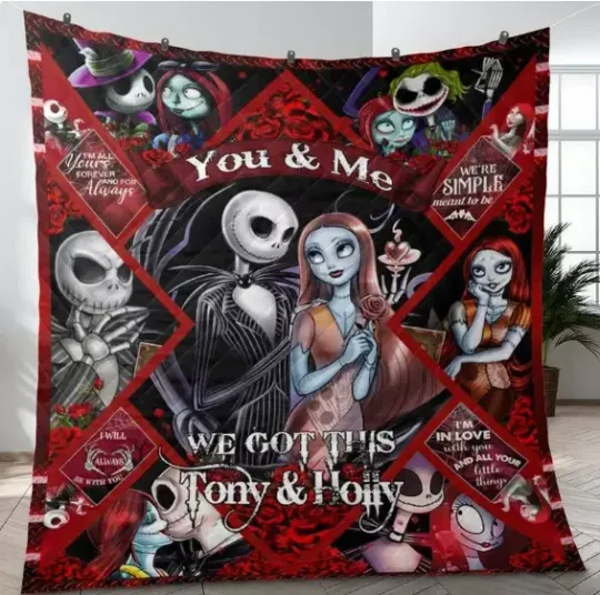 Personalized Nightmare Before Christmas Fleece Blanket