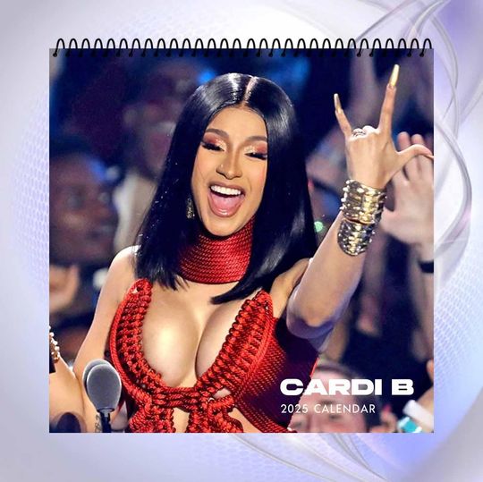 Cardi B Calendar 2025, Idol Calendar, Yearly Calendar, Custom Photos Calendar, 12 Month Photos Calendar