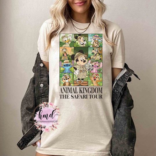 Discover Vintage Mickey and Friends Disney Animal Kingdom The Safari Tour Shirt, The Lion King Simba Timon Pumbaa Safari Mode, Family Safari Trip