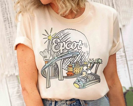 Disney Epcot Center Cute Mickey Mouse Astronaut Retro T-Shirt, Mickey and Friends Group Tee, Magic Kingdom Holiday Family Birthday Gift
