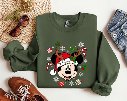 Disney Christmas Mickey Sweatshirt, Santa Mickey Sweatshirt, Christmas Party Sweatshirt, Very Merry Sweatshirt, Disneyland Christmas Sweatshirt