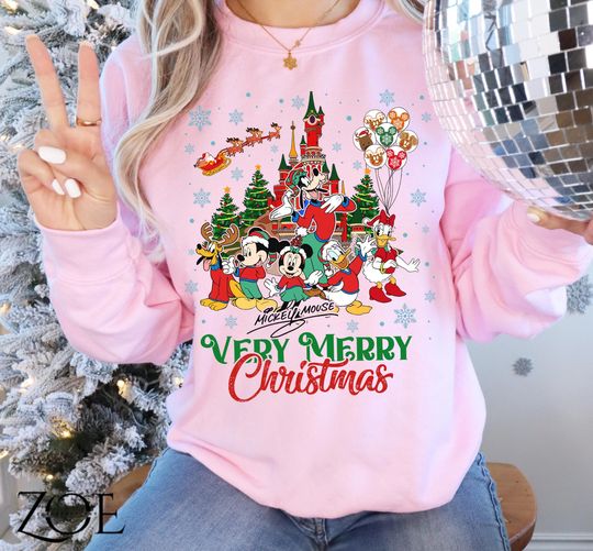 Mickey's Very Merry Christmas Party 2024 Sweatshirt,Mickey and Friends Christmas Shirt,Christmas Disney Sweatshirt, ,Christmas Vibes Sweater