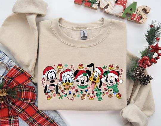 Vintage Mickey And Friends Christmas Sweatshirt, Disney Christmas Lights Sweater, Mickey's Very Merry Christmas Party Sweater, Holiday Gift