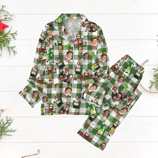 Buddy Elf Christmas Pajamas, Santa I Know Him Pajamas, Elf Santa Omg Holiday Pajamas, Christmas Movie Holiday Pajamas, Elf Movie Gift
