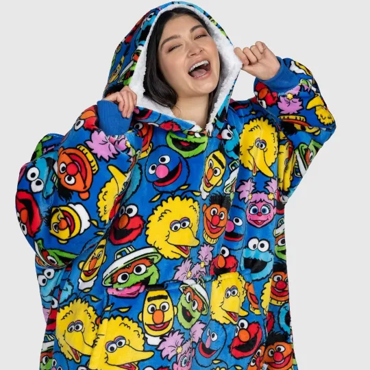 Sesame Street Characters Oversize Blanket Hoodie