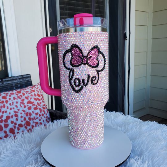 Stanley Tumbler 40oz| Rhinestone Stanley 40oz Tumbler/ Bling Tumbler/ Bedazzled Tumbler/Mini Mouse/Disney/Love