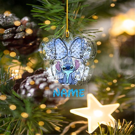 Personalized Stitch Christmas Ornament, Lilo and Stitch Ornament, Stitch Ornament, Disney Stitch Ornament, Kids Disney Ornament