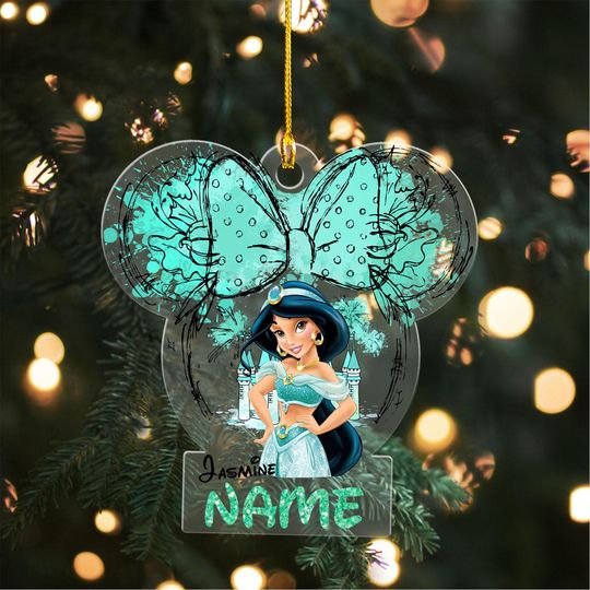 Customized Princess Jasmine Ornament, Jasmine Ornament, Princess Christmas Ornament, Disney Princess Jasmine Ornament, Kids Ornament