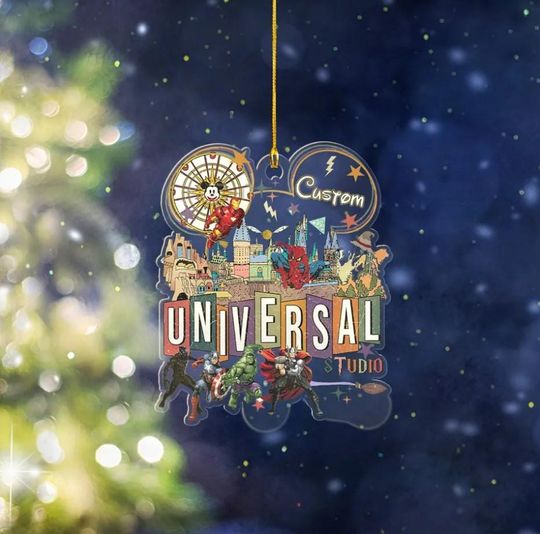 Custom Universal Studios Ornament, Universal Ornament, Universal Orlando Ornament, Universal Trip Ornament, Disneyworld Ornament