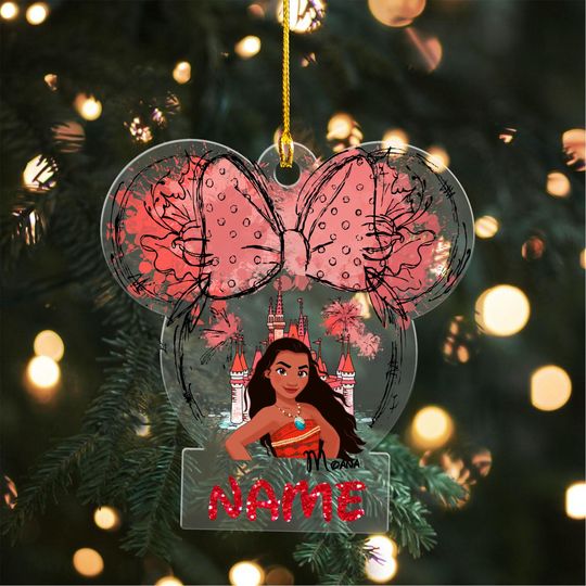 Custom Moana Ornament, Moana Christmas Ornament, Moana Ornament, Moana Tree Ornament, Disney Princess Ornament, Kids Ornament