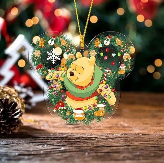 Winnie the Pooh Christmas Ornament, Pooh Bear Ornament, Winnie Pooh Ornament, Pooh Xmas Ornament, Kids Disney Ornament