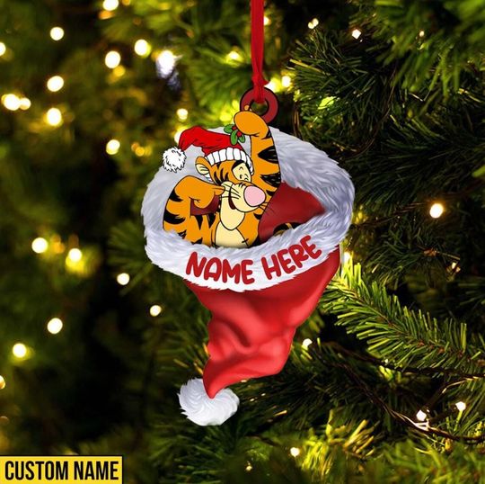Personalized Tigger Christmas Ornament, Tigger Ornament, Pooh Tigger Ornament, Tigger Tree Ornament, Tigger Xmas Ornament, Kids Ornament