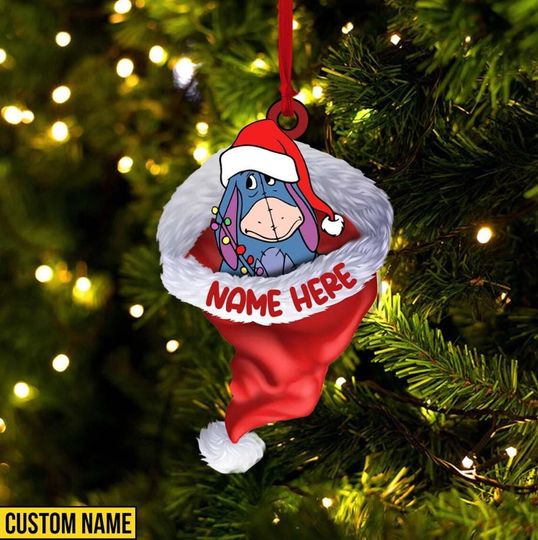 Customized Eeyore Christmas Ornament, Eeyore Ornament, Eeyore Xmas Ornament, Disney Eeyore Ornament, Kids Disney Ornament