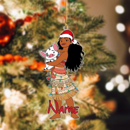 Personalized Disney Princess Moana Ornament, Moana Christmas Ornament, Moana Ornament, Christmas Tree Decor, Kids Ornament